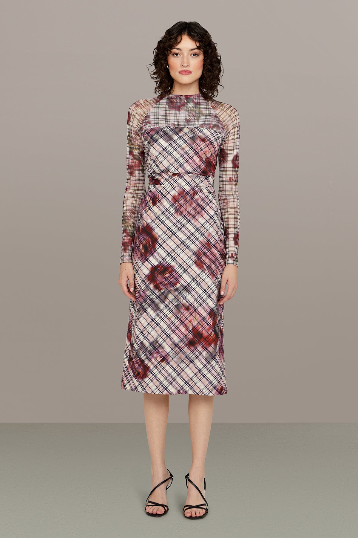 Amur | Edith Midi Dress | Rose Check