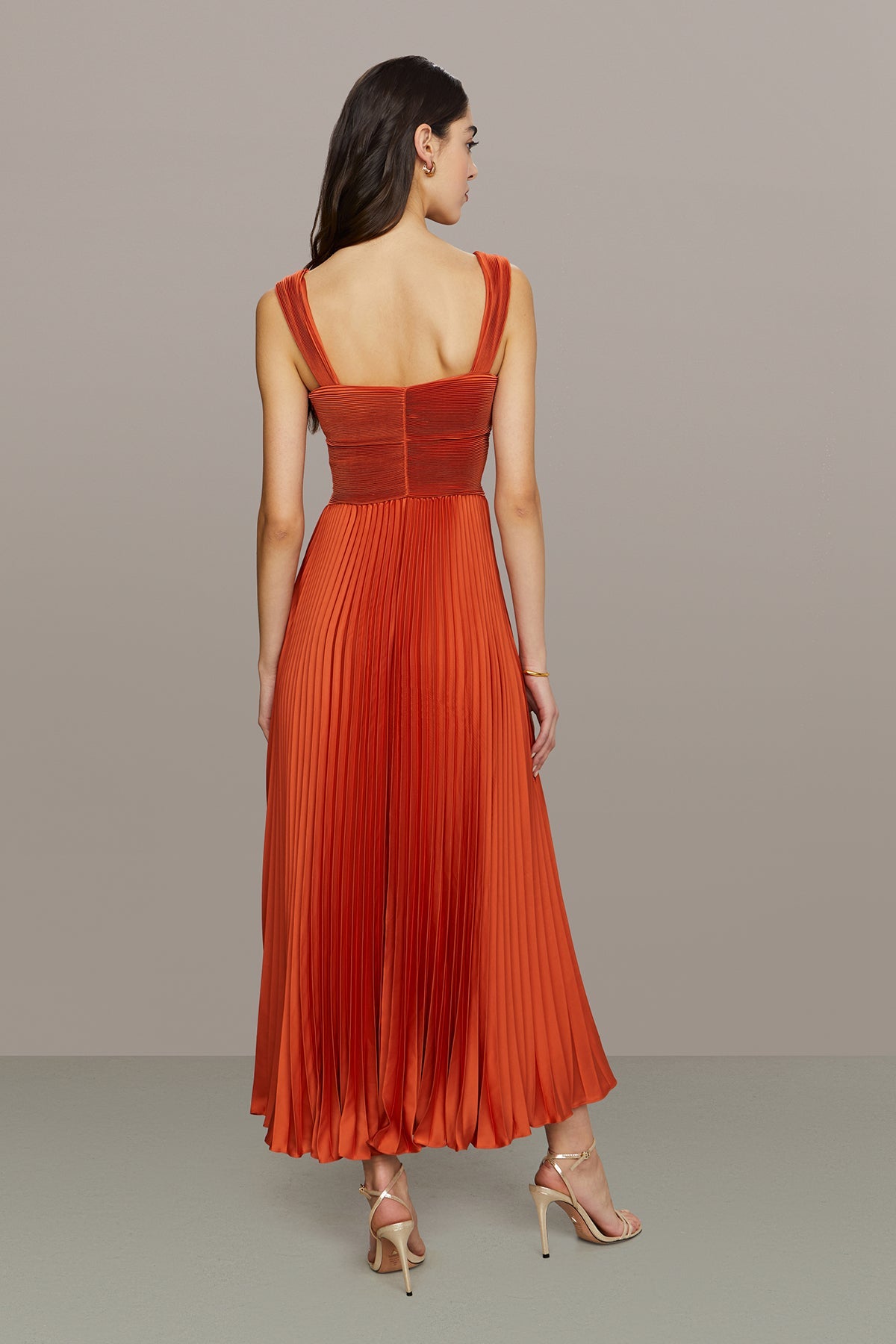 Amur | Gisella Midi Dress | Burnt Terracotta