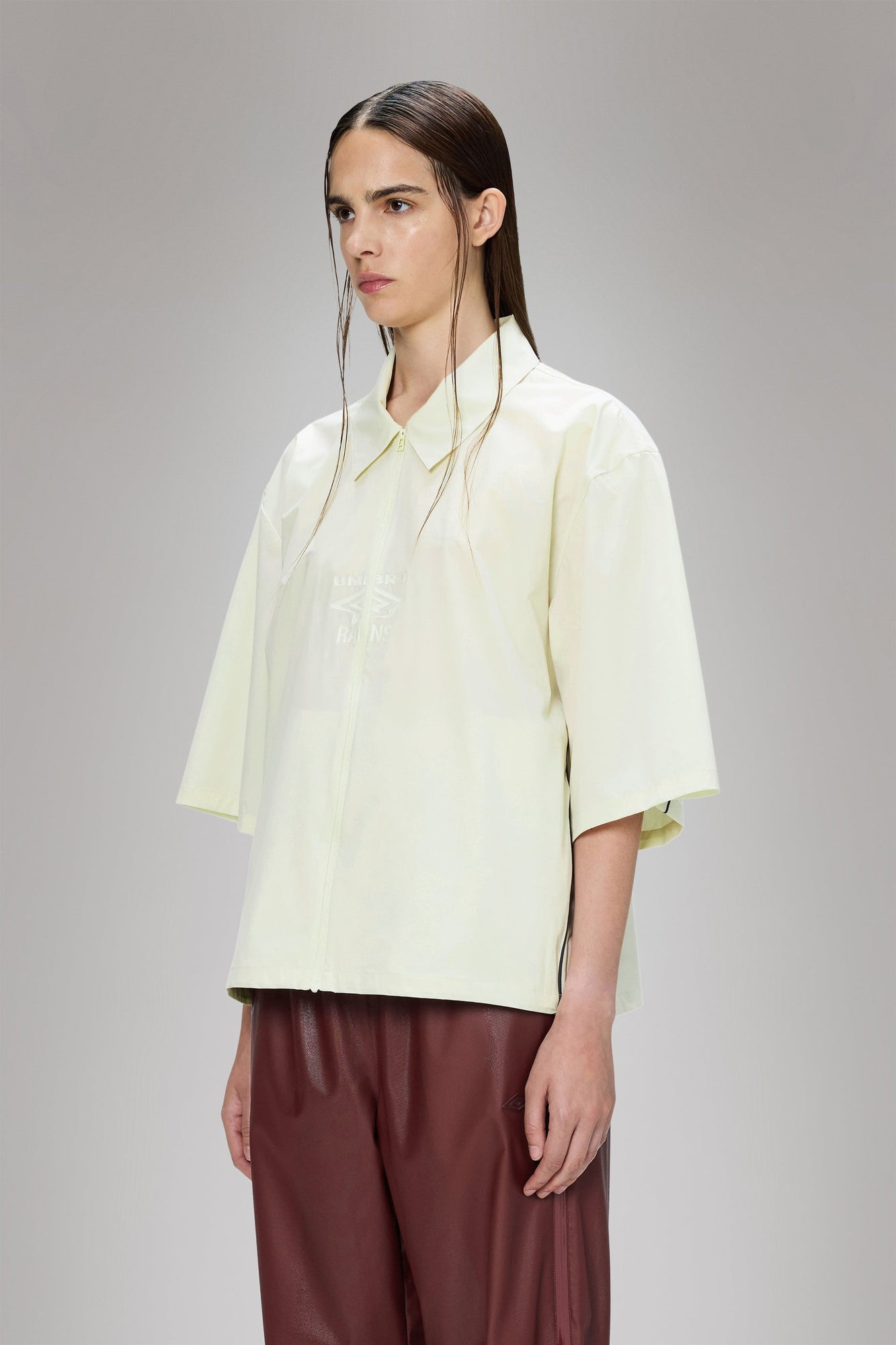 RAINS Rains x Umbro Drill Overshirt Vintage White Short Sleeve