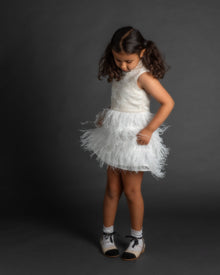 Girl | Eliza Feather Dress | Ivory