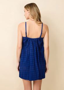 Lindsay Dress Grid Eyelet Maritime Navy - Solid & Striped