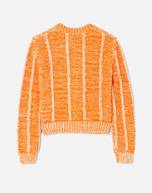 Baby Crewneck Cardigan | Orange Combo