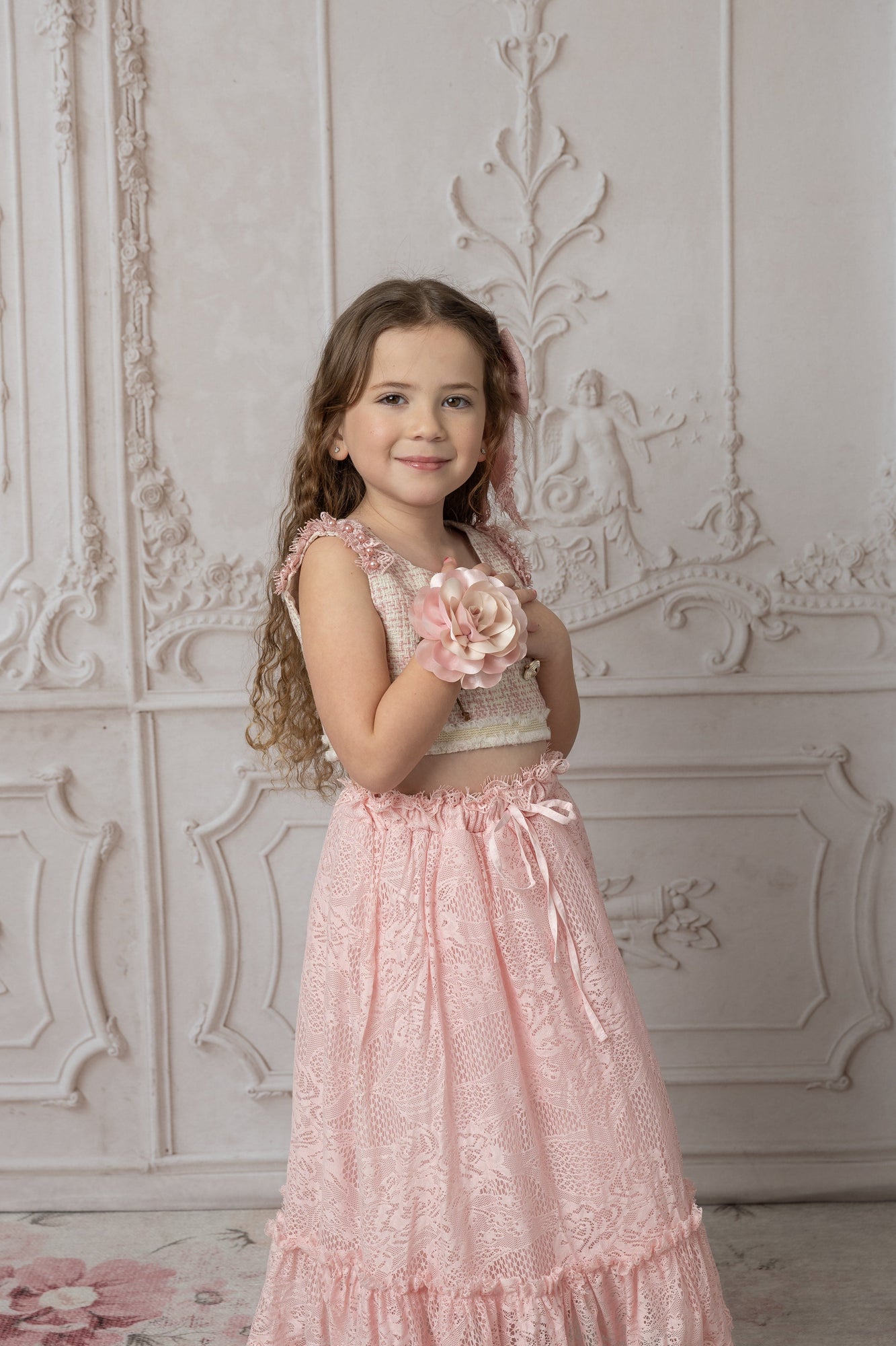 Girl | Flower Neck Tie | Pink