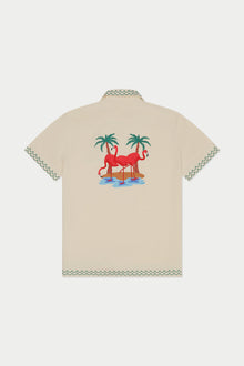Flamingo Beach Linen Shirt | Beige