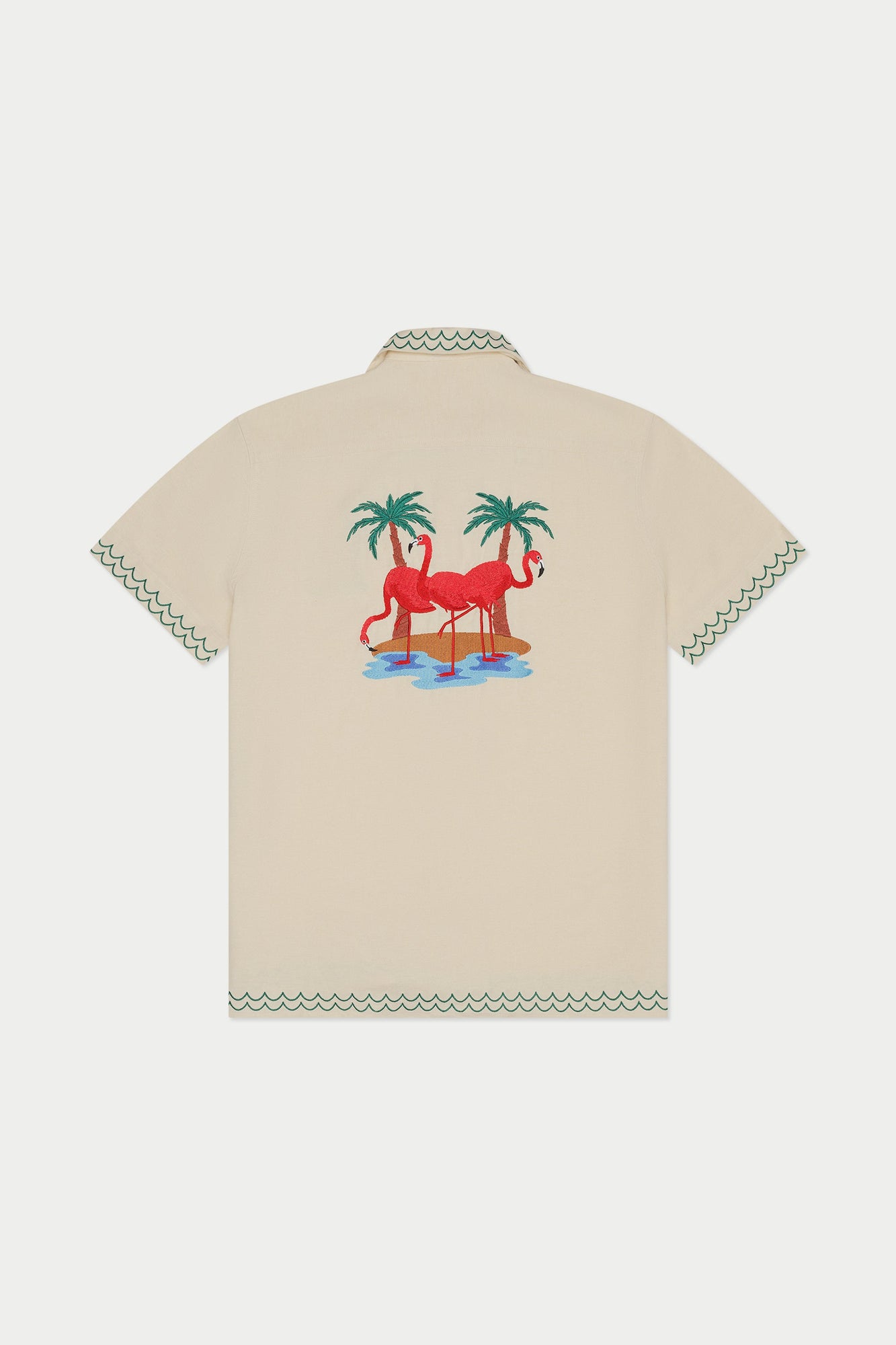 Flamingo Beach Linen Shirt | Beige
