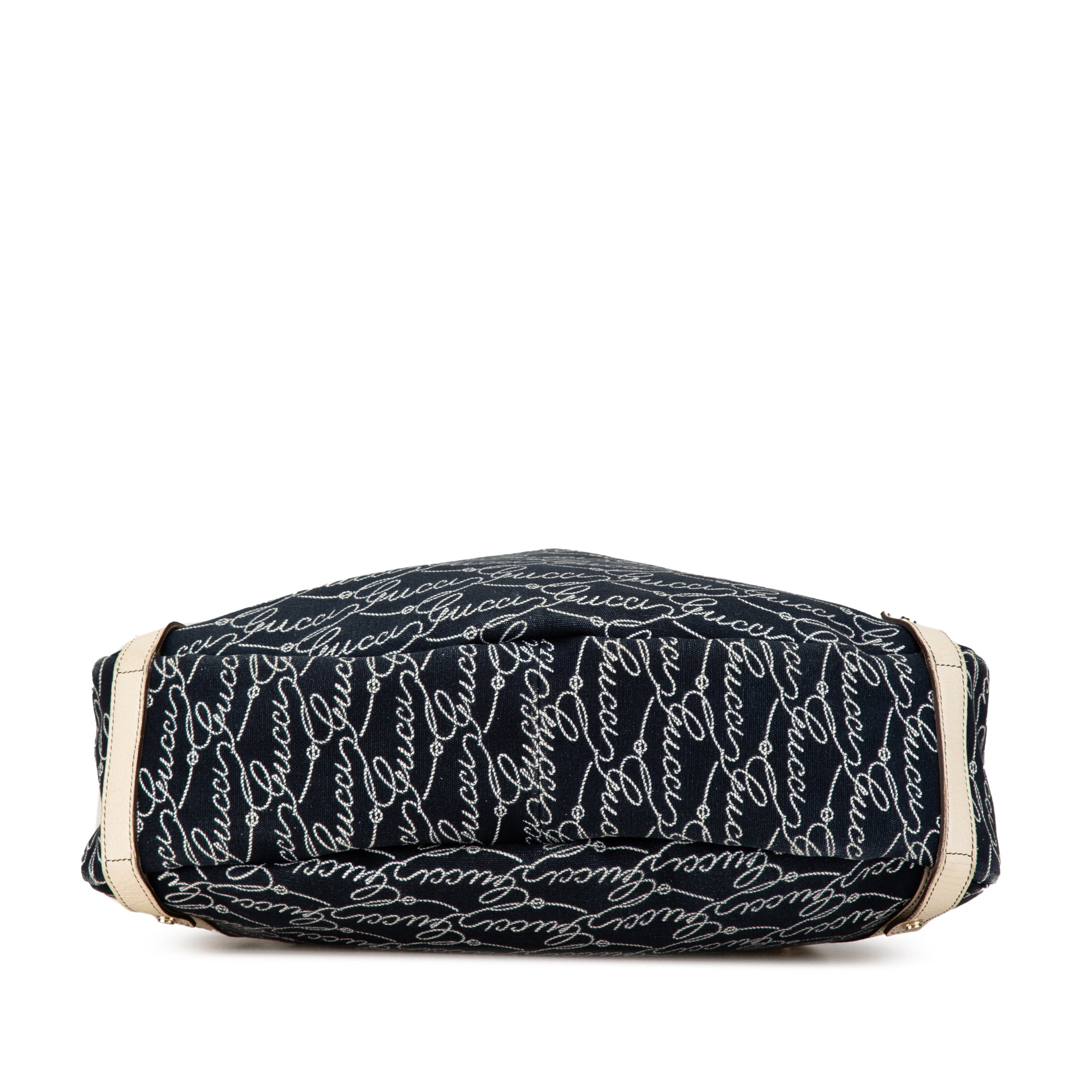 Gucci | Pre-Owned 85th Anniversary Canvas Logo Abbey D Ring Tote | Blue/Dark BlueWhite