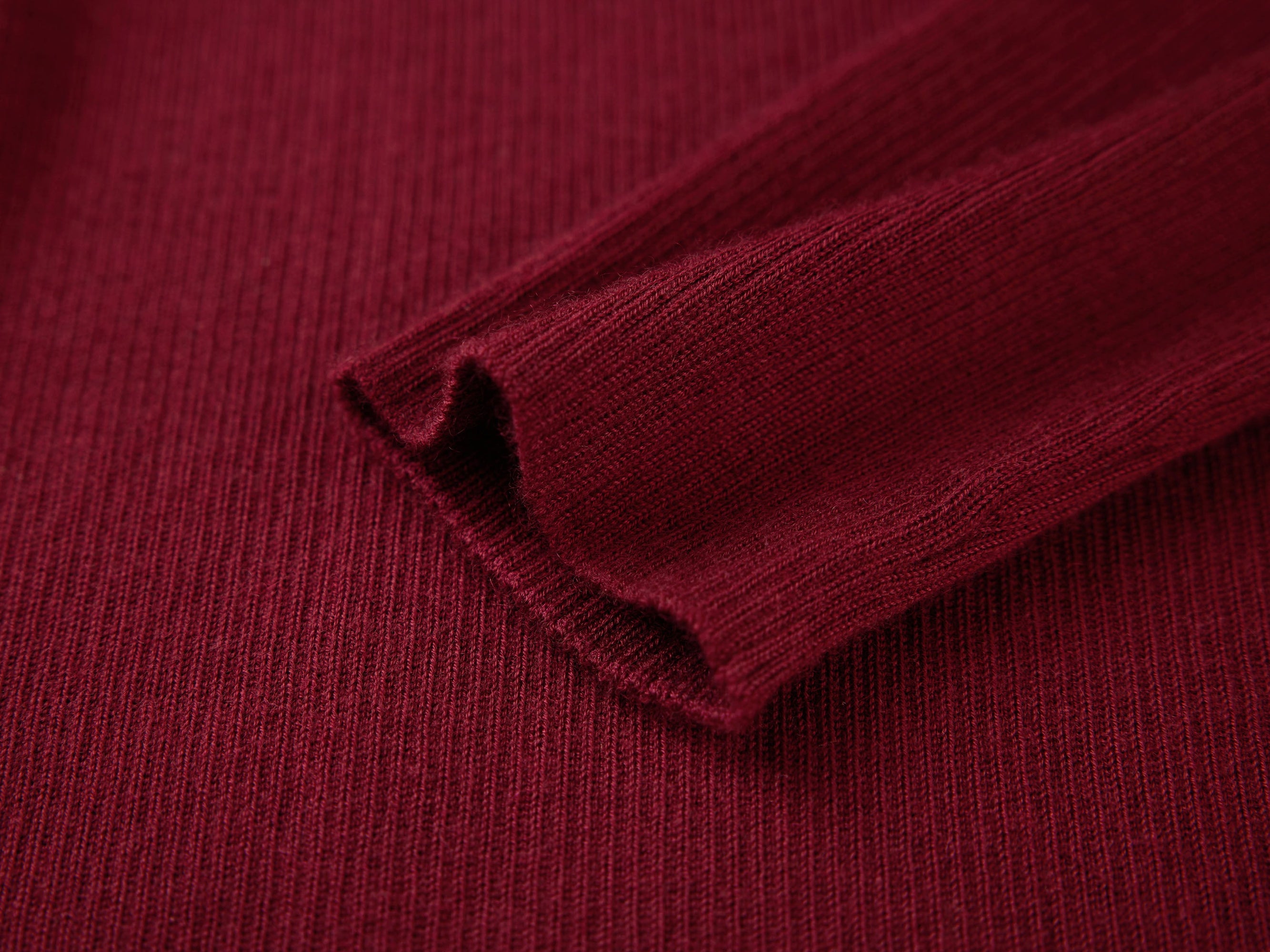 Turtleneck Knit Top | Wine Red