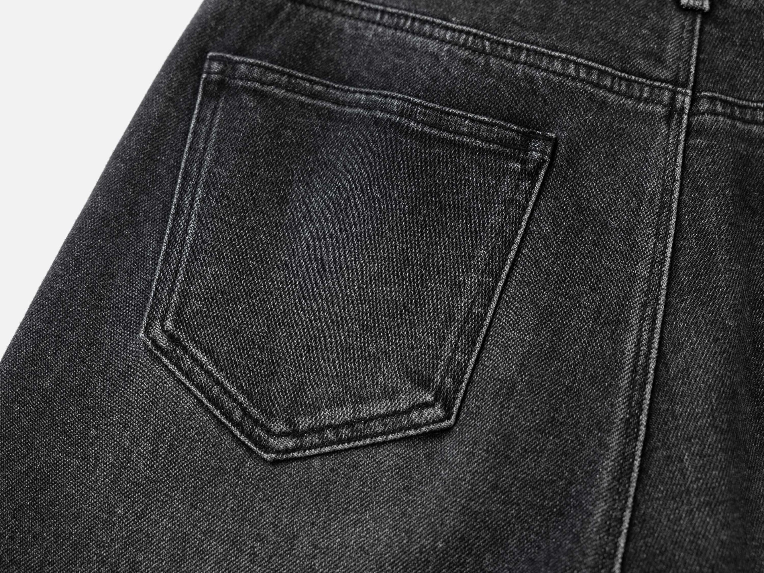 Dark-Wash Straight Leg Pants | Black