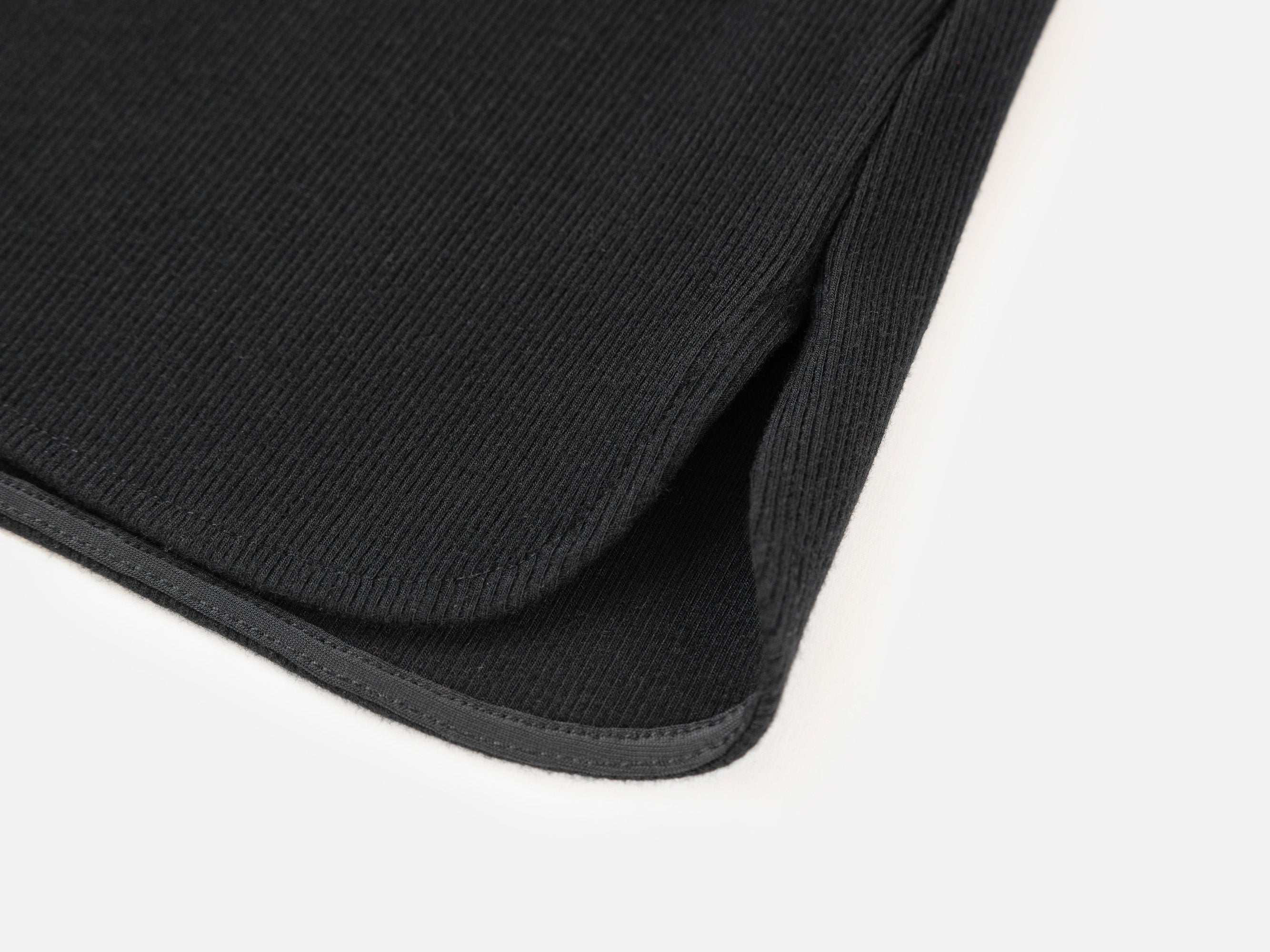 Mandarin Collar Long-Sleeve Top | Black