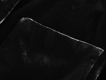 Button Closure Velvet Cropped Blazer | Black