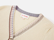 Yak Wool Ethnic-Style Jacquard Cardigan | Beige