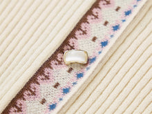 Yak Wool Ethnic-Style Jacquard Cardigan | Beige