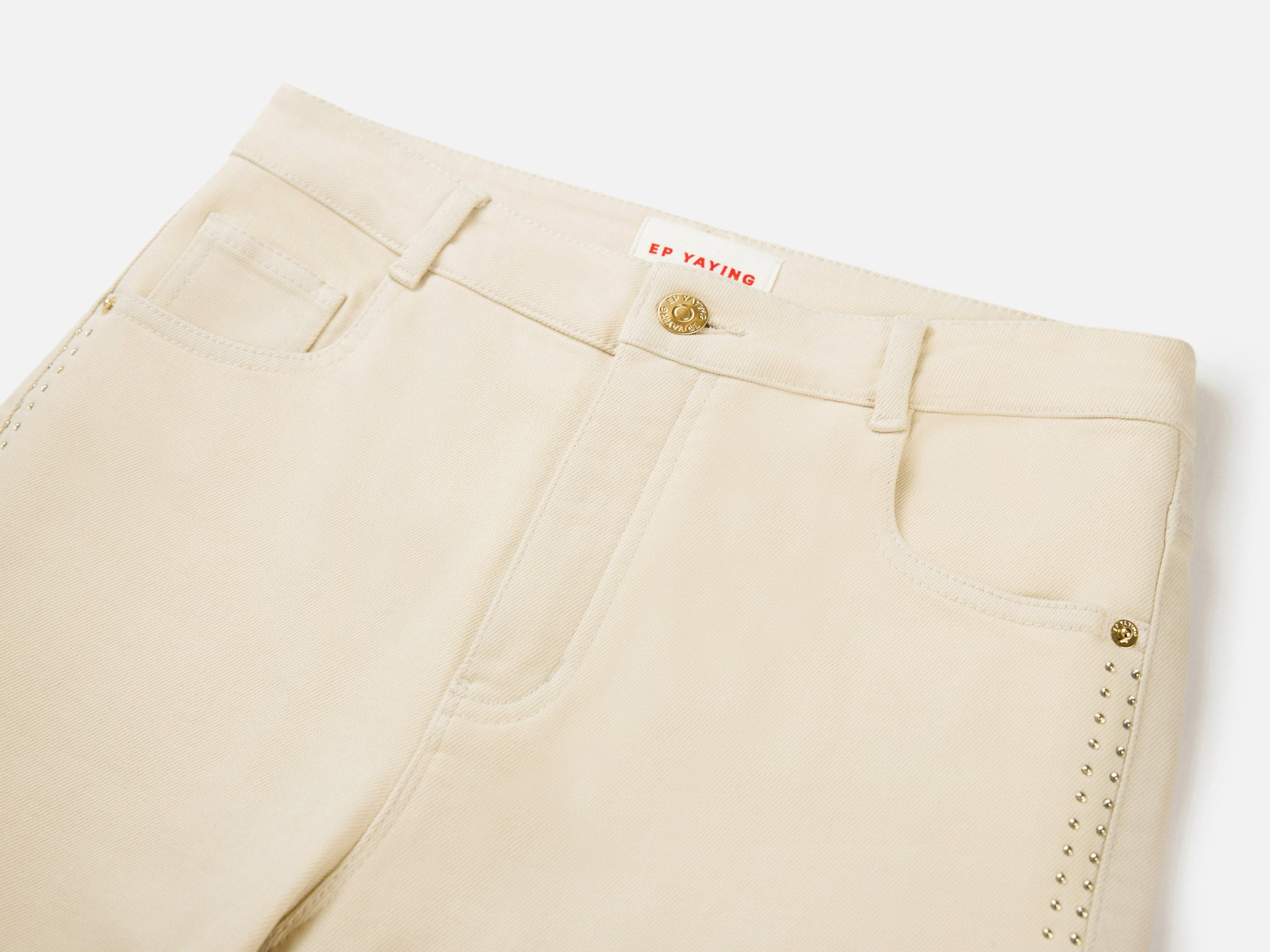 High-Waisted Straight-Leg Jean | Beige