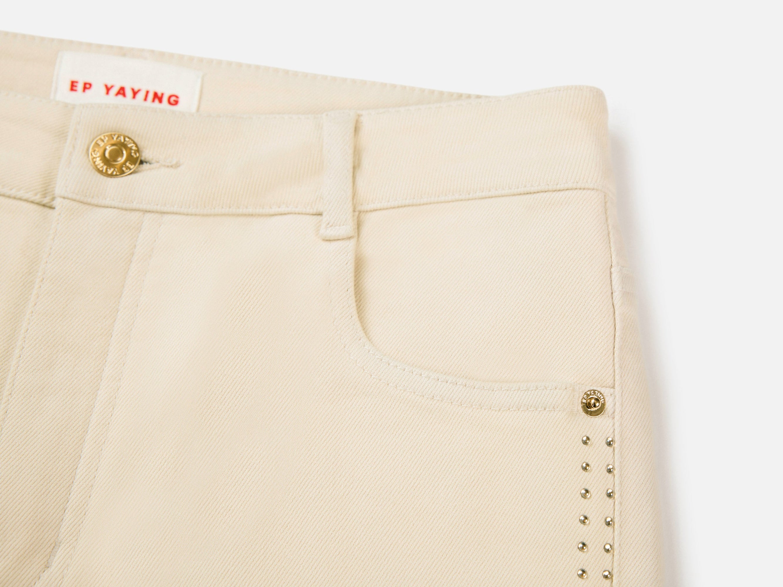 High-Waisted Straight-Leg Jean | Beige