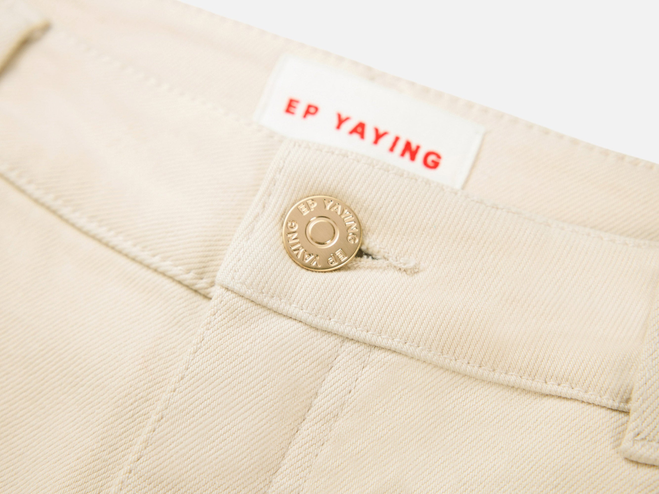 High-Waisted Straight-Leg Jean | Beige