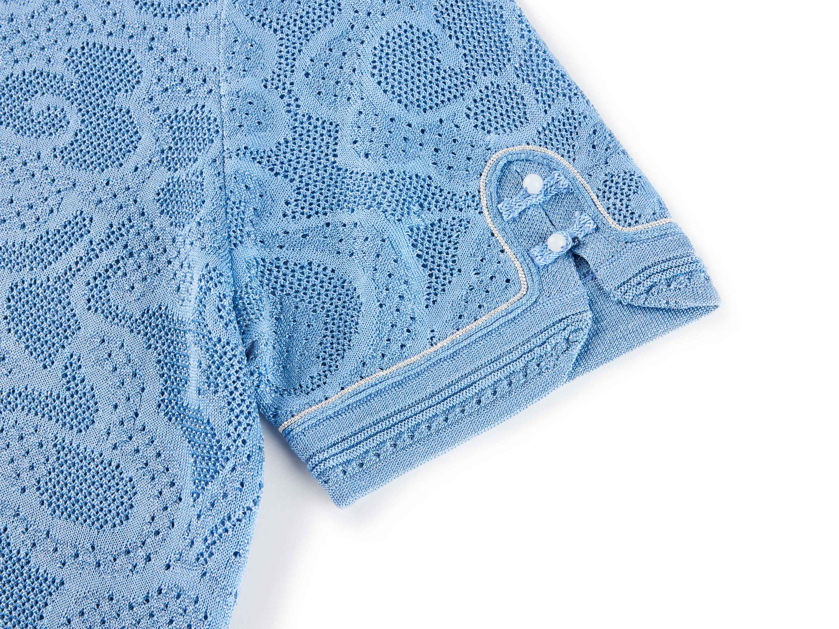 Lace Knit Top | Blue