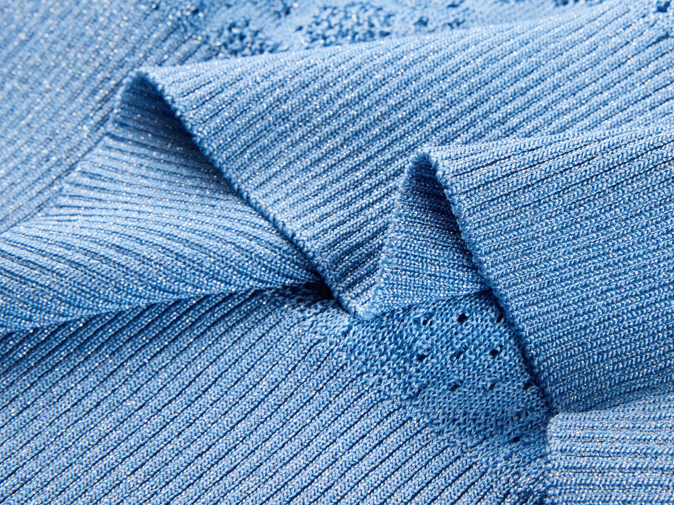Lace Knit Top | Blue