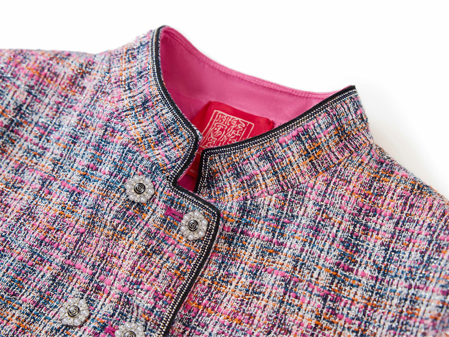 Small Stand Collar Boxy Jacket | Purple