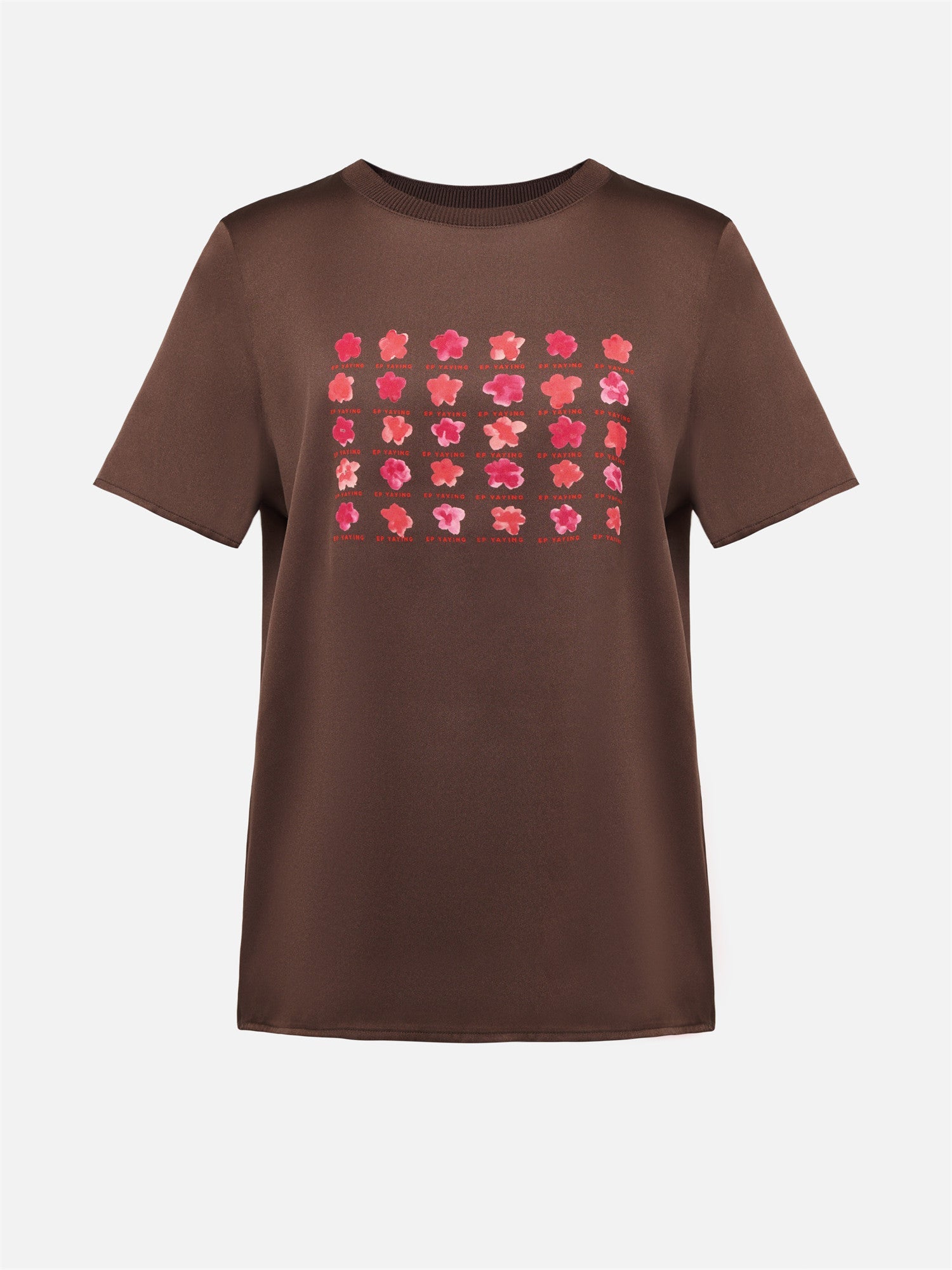 Silk Cooling Short-Sleeve Top | Brown
