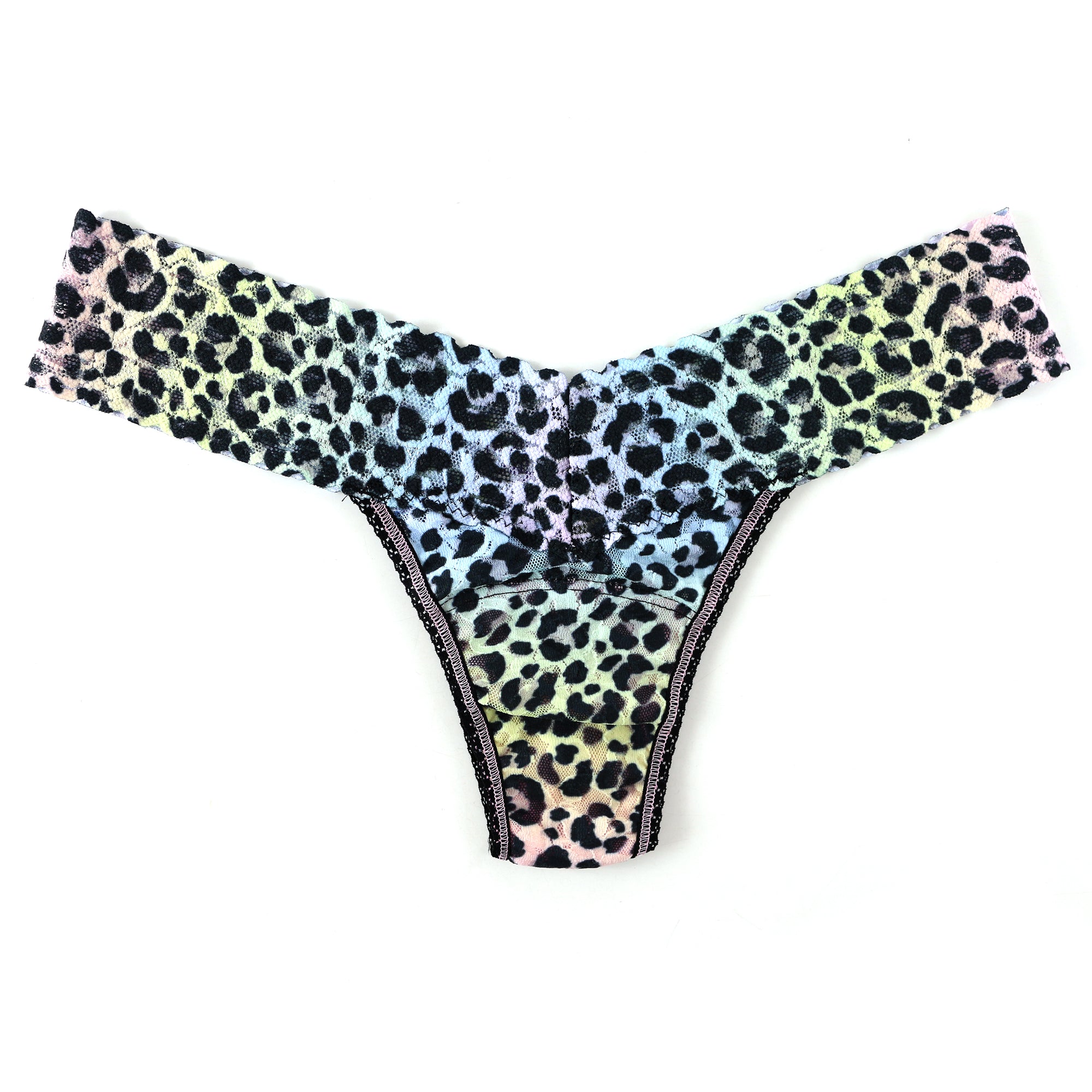 Signature Lace Low Rise Thong | Rainbow Leopard