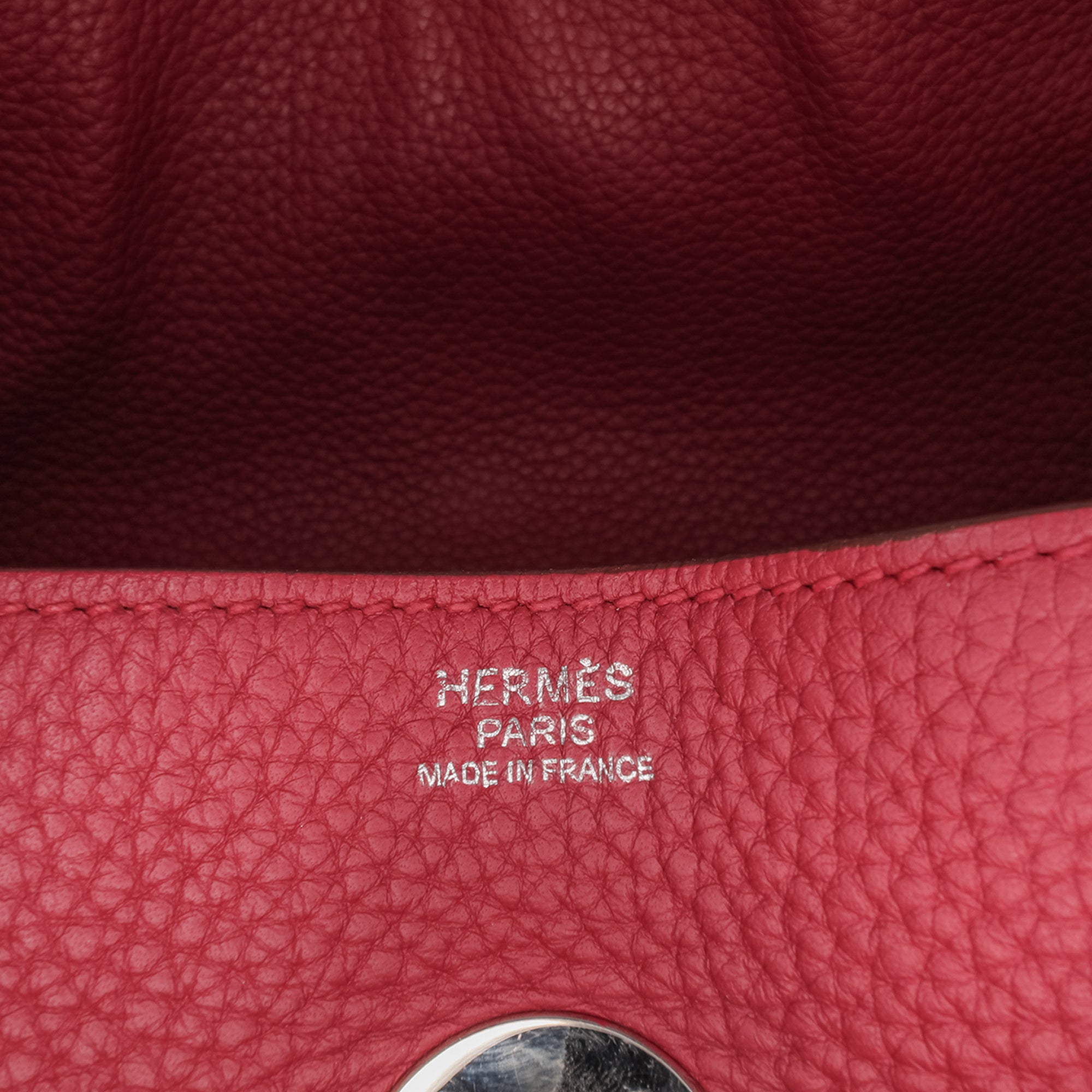 Hermes | Pre-Owned Clemence Lindy 34 | Red/Dark Red