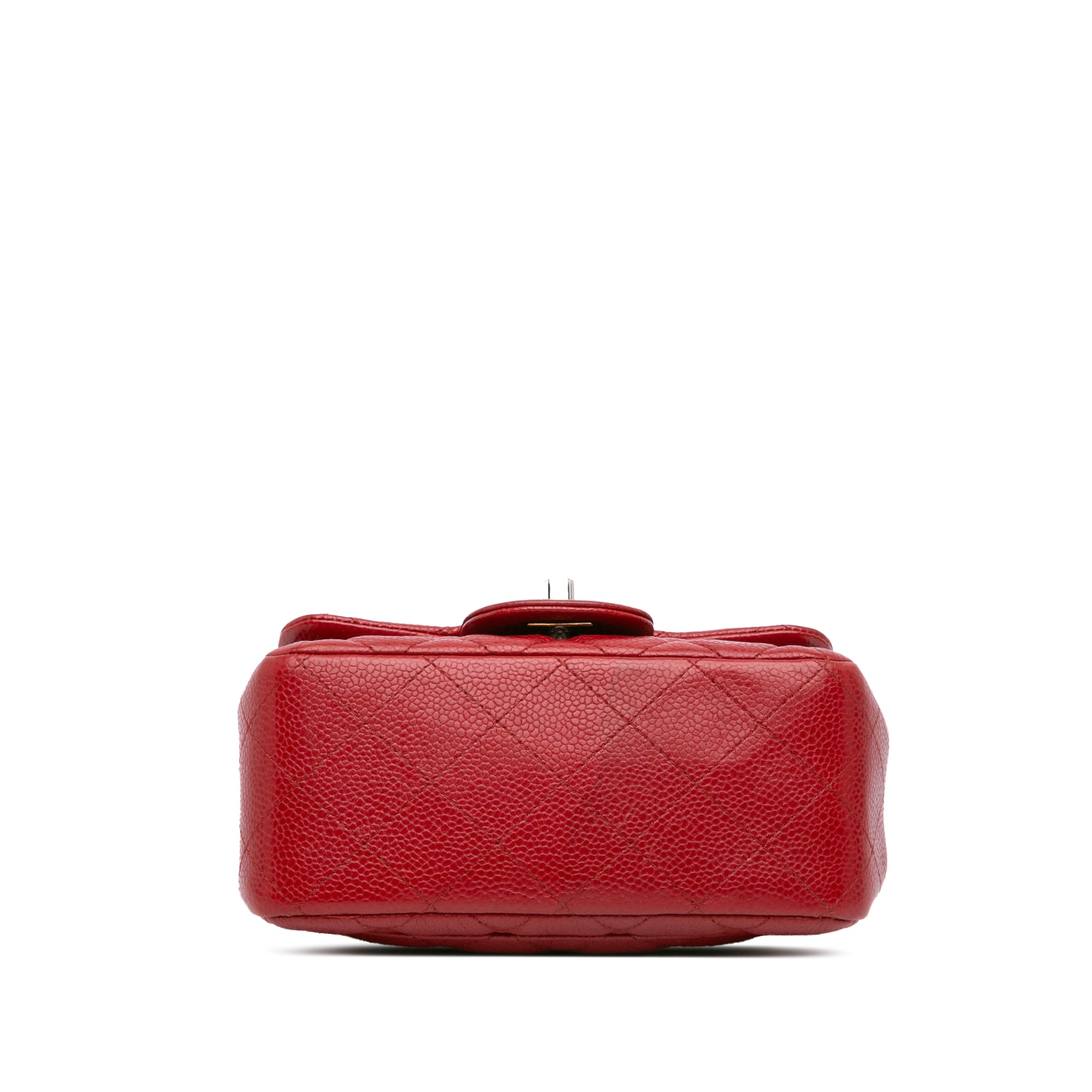 Chanel | Pre-Owned Mini Square Classic Caviar Single Flap | Red