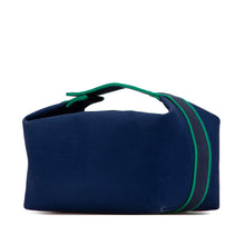 Hermes | Pre-Owned Large Canvas Bride A Brac Case | Blue/Dark Blue