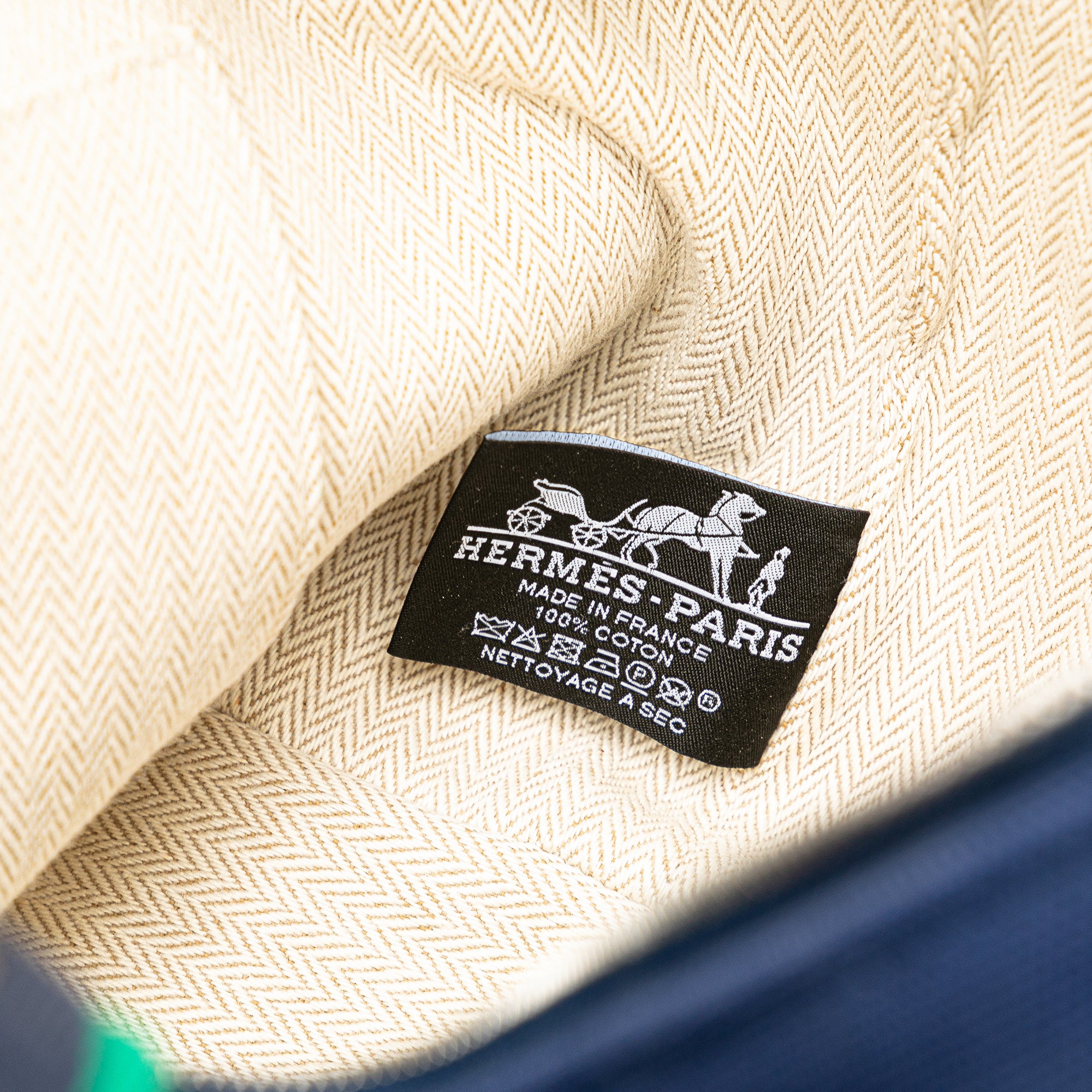 Hermes | Pre-Owned Large Canvas Bride A Brac Case | Blue/Dark Blue