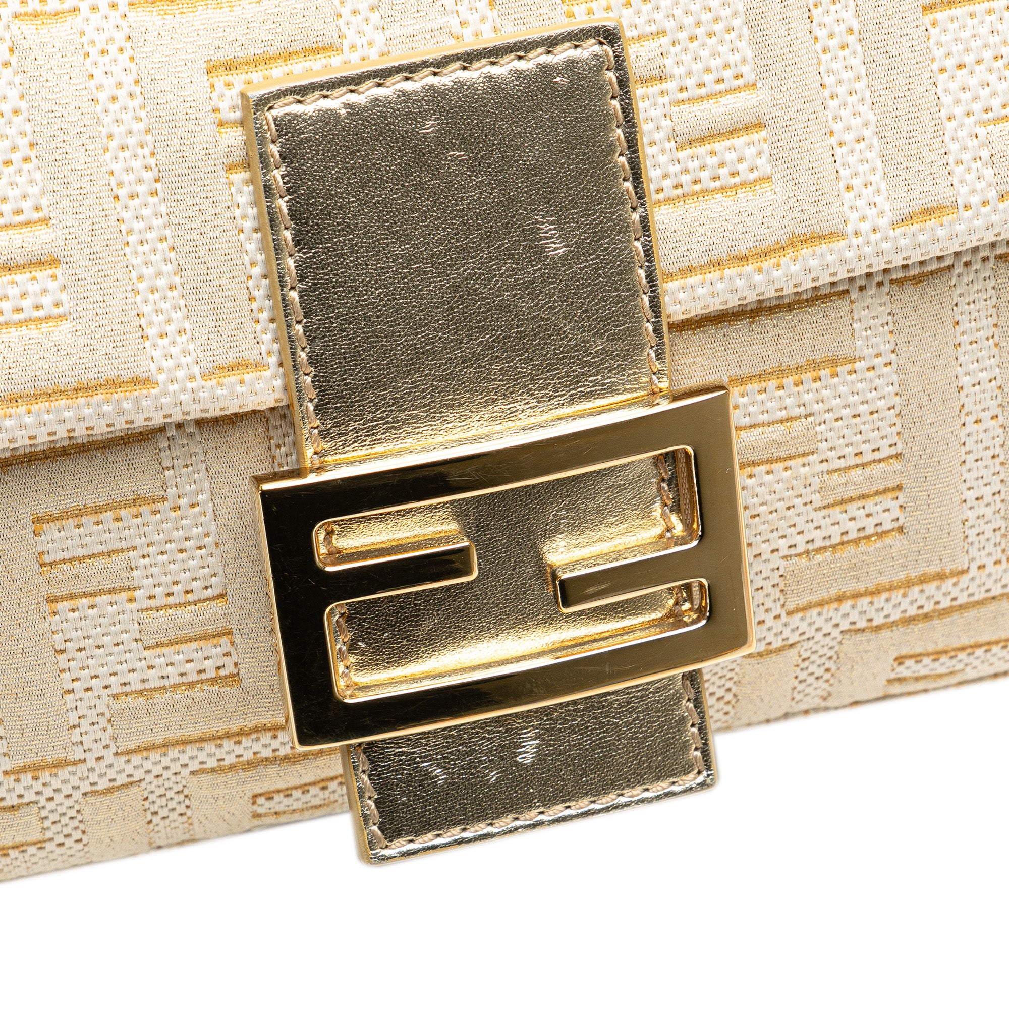 Fendi | Pre-Owned Zucca Metallic Lurex Baguette | Gold