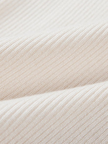 Slim Fit Round Neck Knit Sweater | White