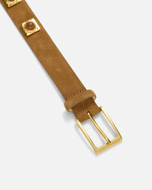 No. 2 Belt | Caramel-Suede-Gold