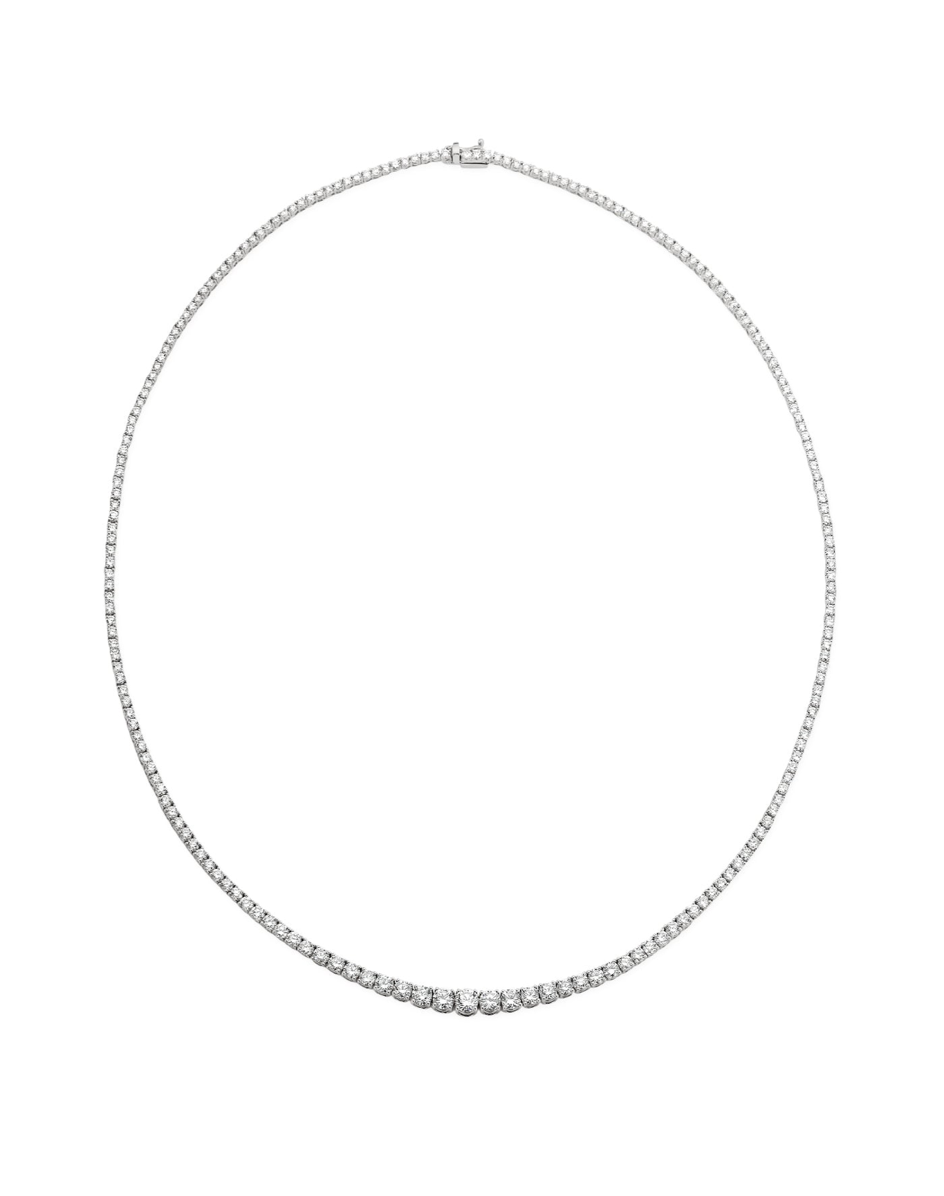 5 Carat Cts Tennis Necklace LAB Grown Graduated | Clear