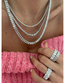 5 Carat Cts Tennis Necklace LAB Grown Graduated | Clear