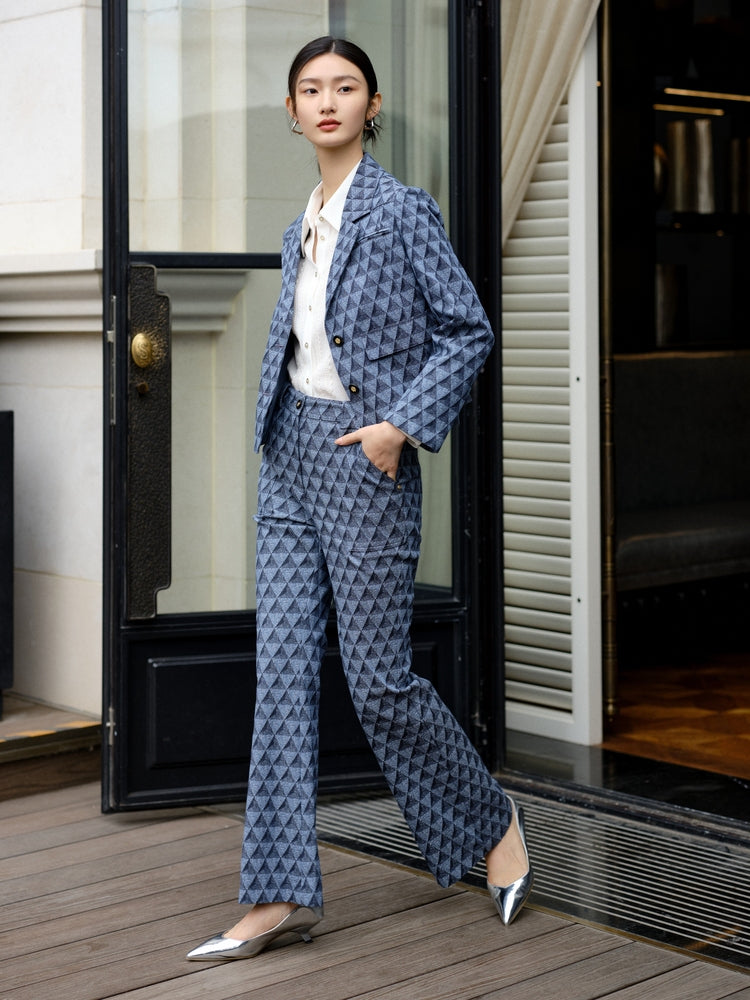 Retro Flared Pants | Blue