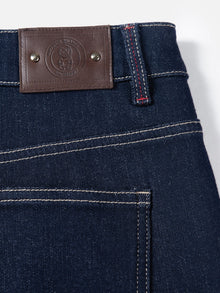 Turn-Up Contrast Trim Cropped Jeans | Blue