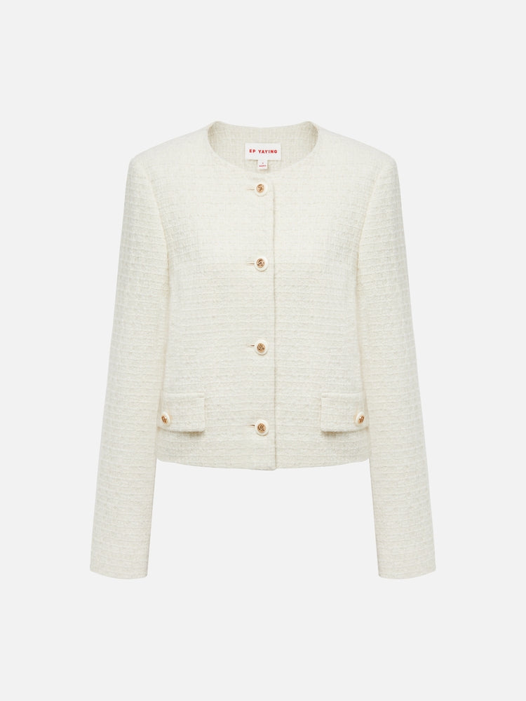 Parisian-Style Wool Jacket | White