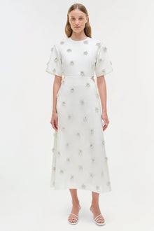 Womens | Starla Embellished Midi Dress | White