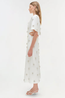 Womens | Starla Embellished Midi Dress | White