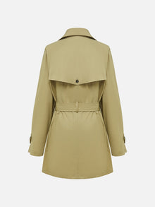 4-Buttoned Belted Trench Coat | Green