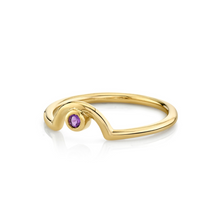 Women | Amethyst Arch Band – February | 14k Yellow Gold