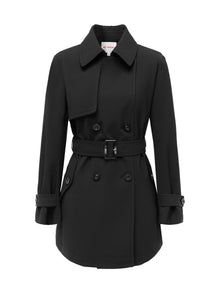 Trench-Style Down Jacket | Black