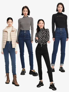 High-Waisted Straight Jeans | Black