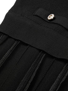 Fake Two Piece Knit Dress | Black