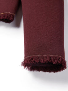 Elegant Pure Wool Coat | Wine Red
