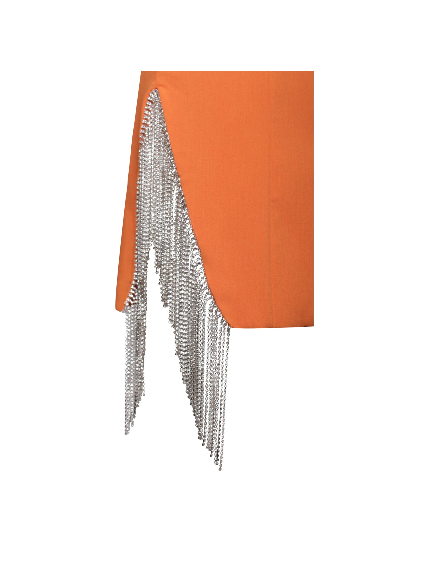 Freya Crystal Fringe Blazer Dress | Orange