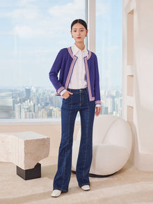 Classic Knitted Cardigan | Purple
