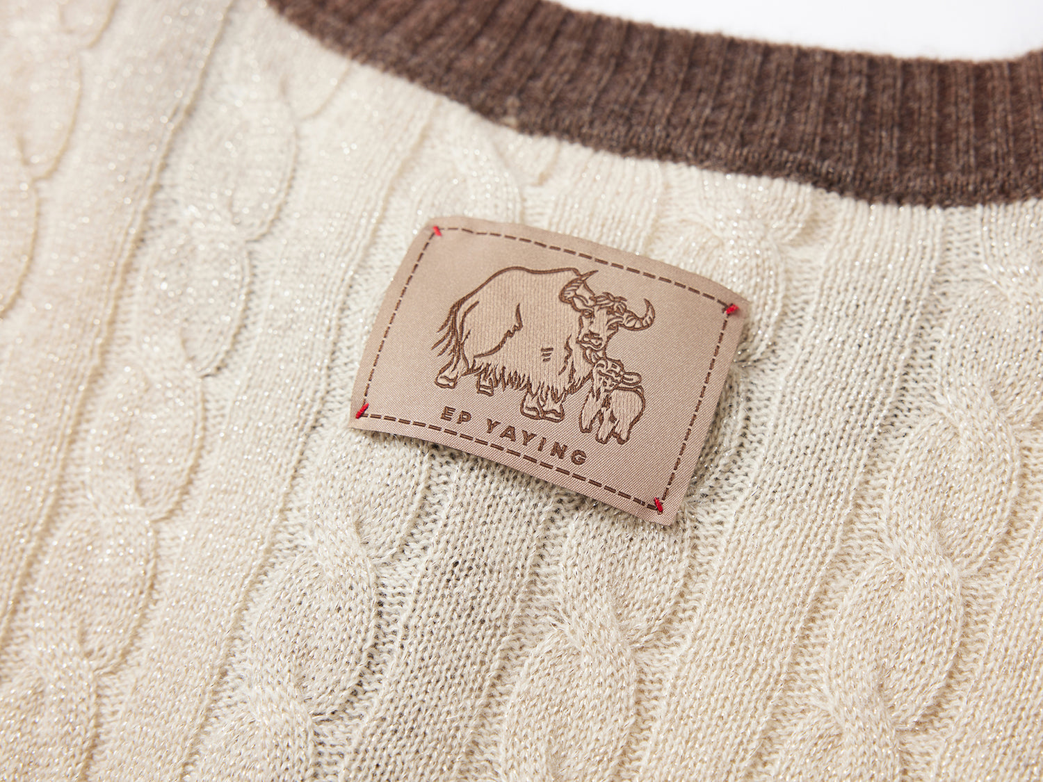Trimmed Knitted Cardigan | Beige