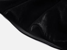 Lace Collar Velvet Knee Length Dress | Black