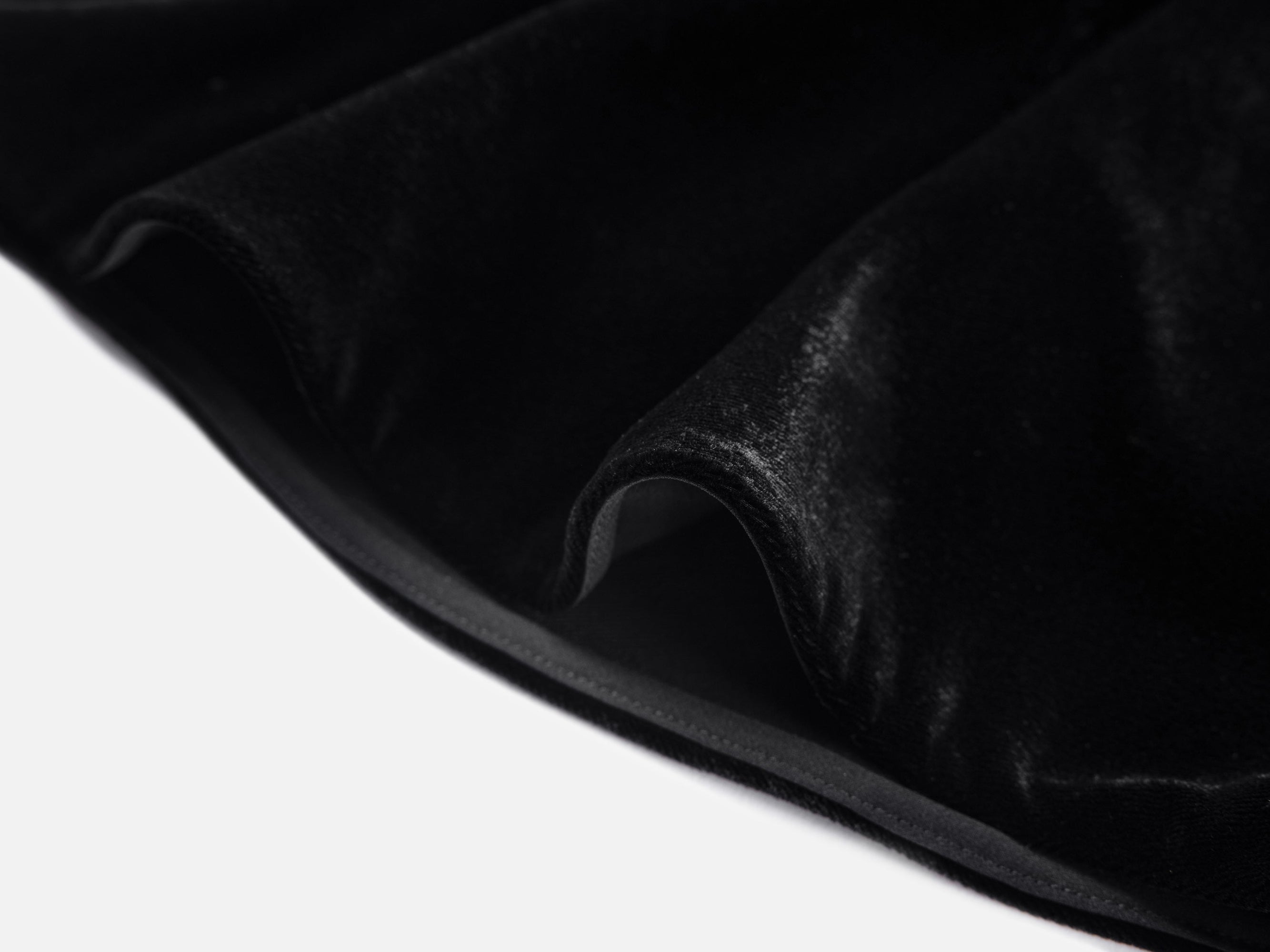 Lace Collar Velvet Knee Length Dress | Black