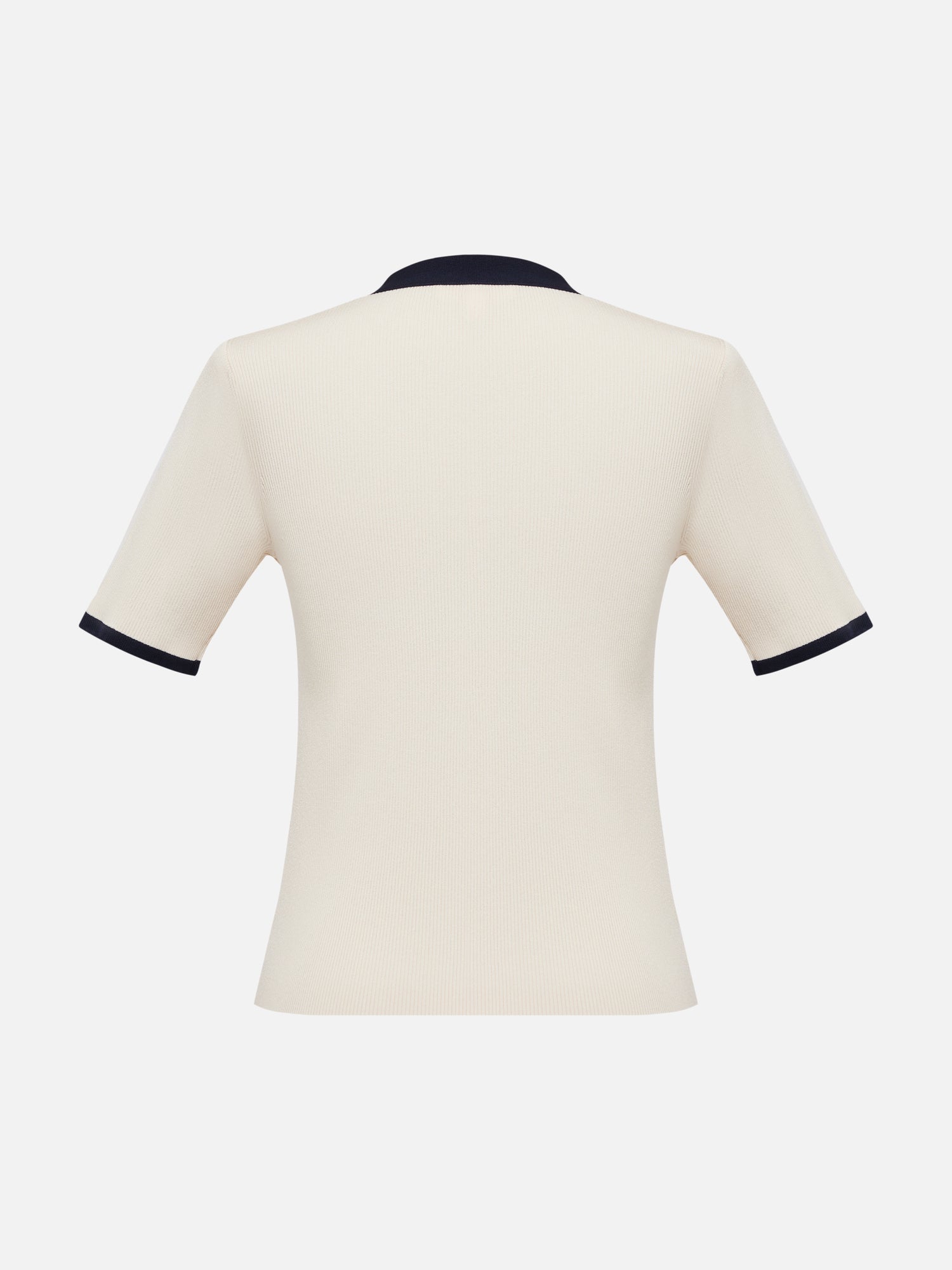 Short-Sleeved Color Block Knit Cardigan | Beige